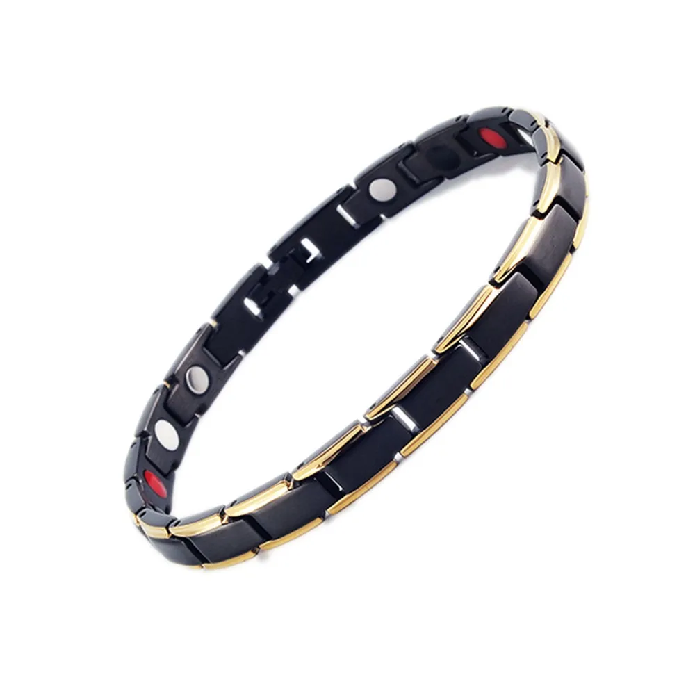 Catena di gioielli di design Bracciale da donna magnetico in acciaio al titanio Bracciale in germanio quantistico con ioni negativi Accessori in acciaio inossidabile