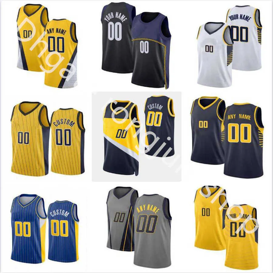 Custom 2023 인쇄 농구 00 베네딕트 매체 린 33 Myles Turner 24 버디 힐드 27 Daniel Theis 9 TJ McConnell 00 Mathurin 7 George Chris Hill Duarte Jerseys