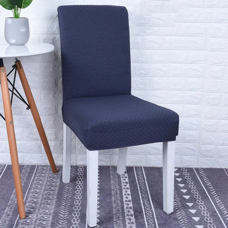Krzesło obejmują proste nordyckie Jacquard Cover Cover Solid druk Elastyczne elastyczne antydirty ślubne bankiety Dekoracja domu