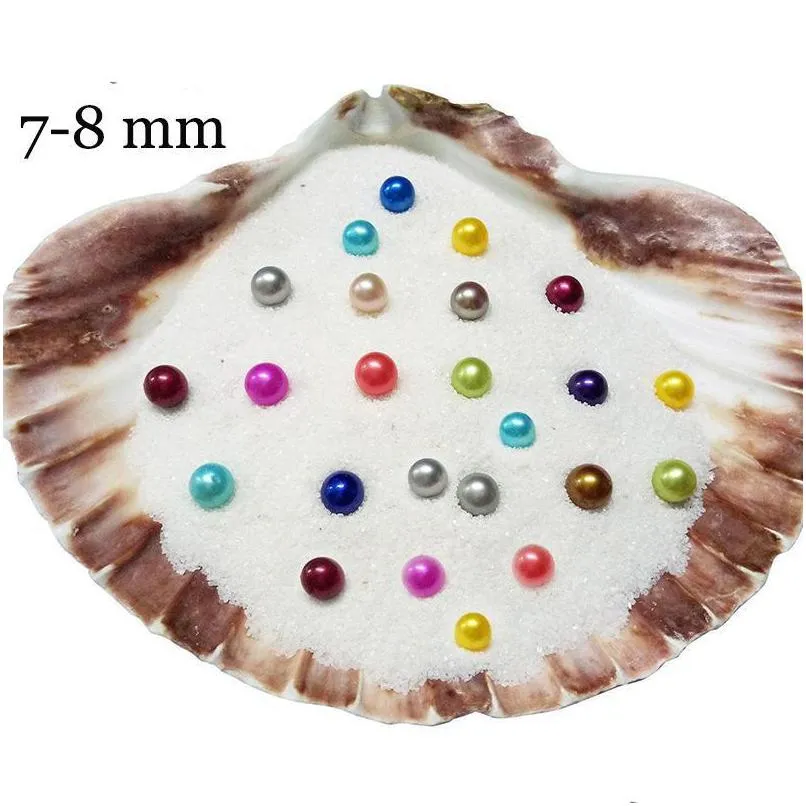 Perle en gros bricolage 7-8Mm perle ronde 25 mélange couleur eau douce cadeau naturel décorations en vrac livraison directe bijoux perles en vrac Dhwny