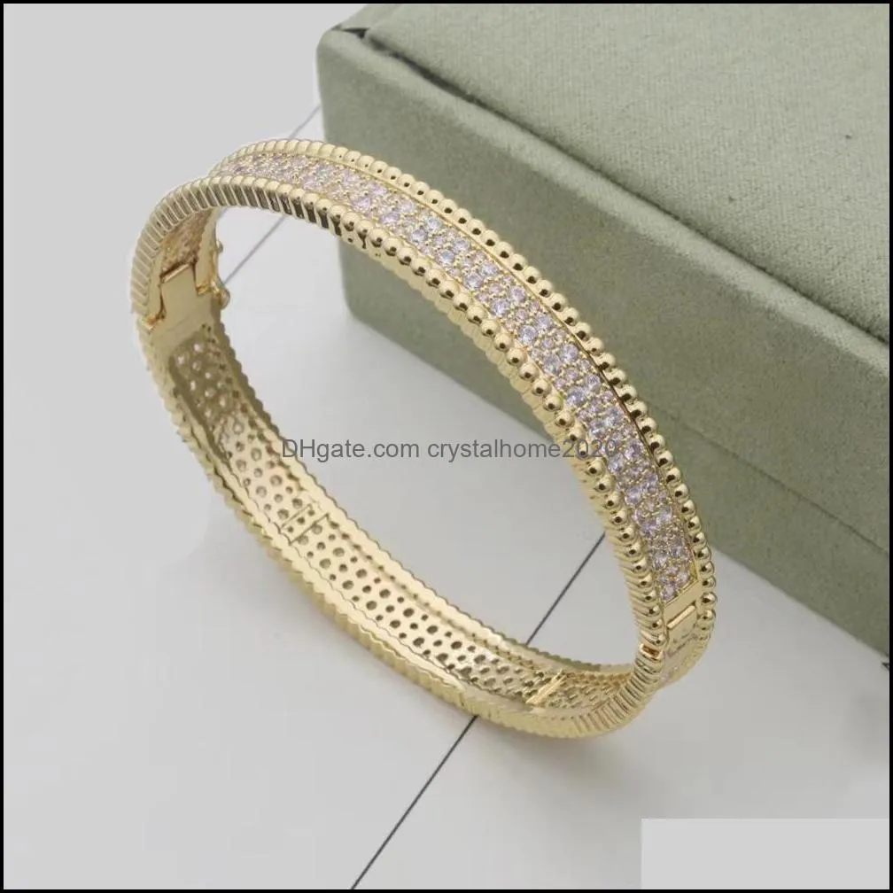 fashion high quality bangle four leaf clover 3 colors bracelets bracelet 18k gold for women girls valentines jewelry-ai