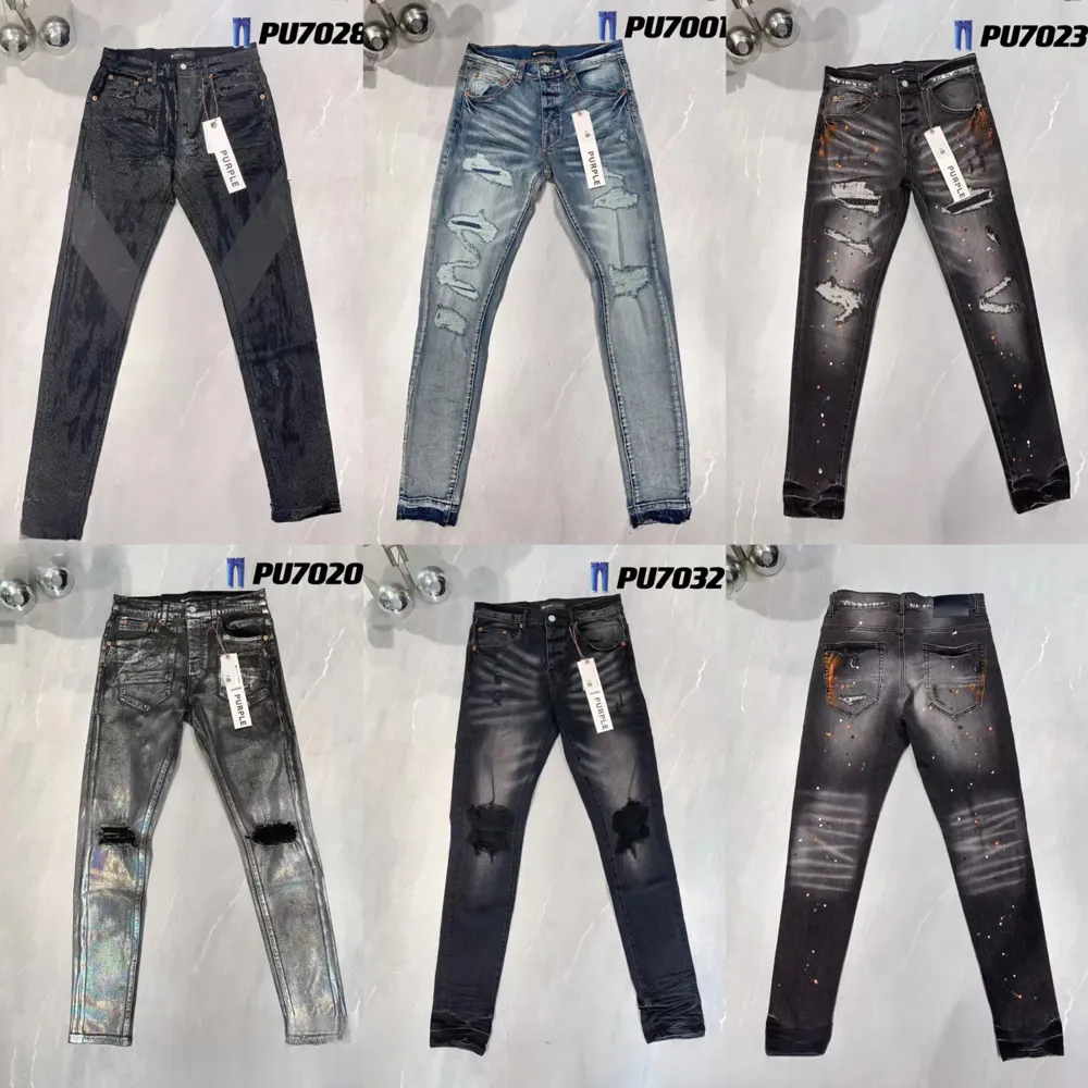 Erkekler Kot Mor Denim Pantolonlar Erkek Tasarımcı Jean Erkekler Siyah Pantolon Yüksek Kaliteli Düz Tasarım Retro Sokak Giyim Sıras Tıpkı Tasarımcıları Joggers Pantolon