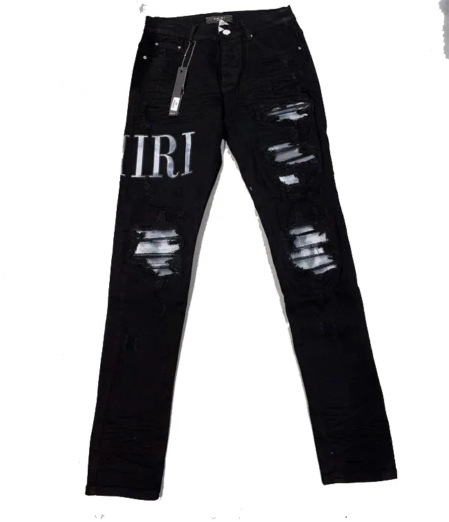 2AIRI 023 Projektanci męskie Rozkloszowane dżinsy Hip Hop Splatane dżinsy w trudnej sytuacji Rzned Slim Fit Dżinsowe spodnie Mans Streetwear Unane spodnie Rozmiar 28-40 843416356