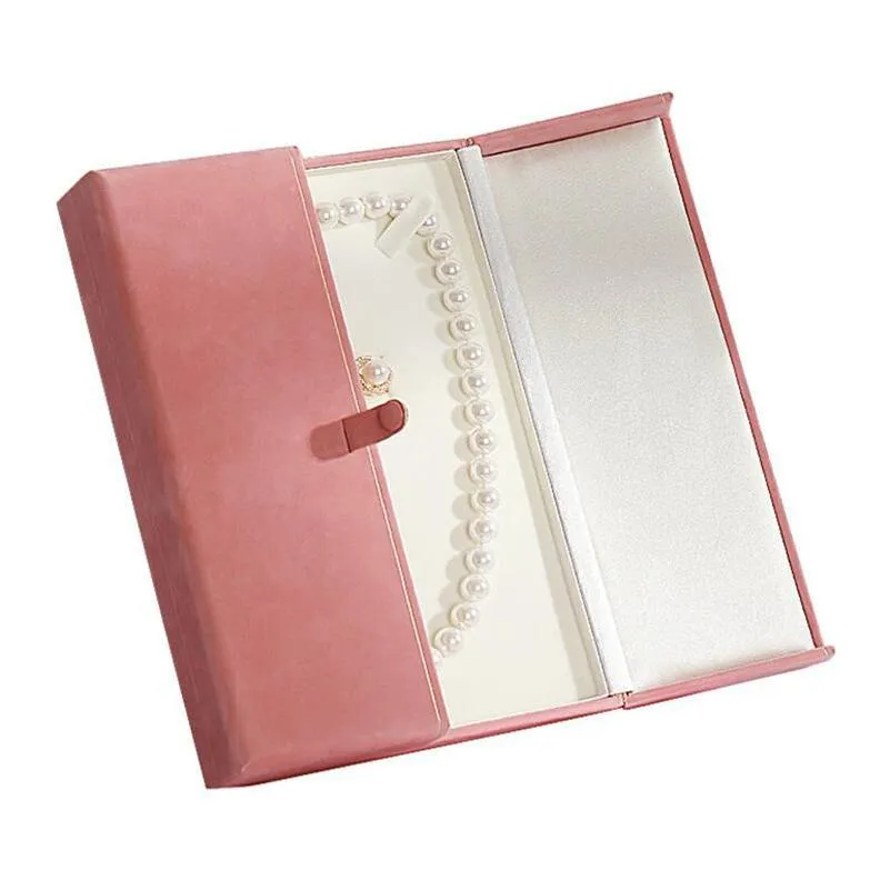 Jewelry Boxes Large Necklace Case Veet Jewelry Box Pearl Necklaces Rings Boxes Gift Storage Organizer Drop Delivery Jewelry Jewelry Pa Dh2Zx