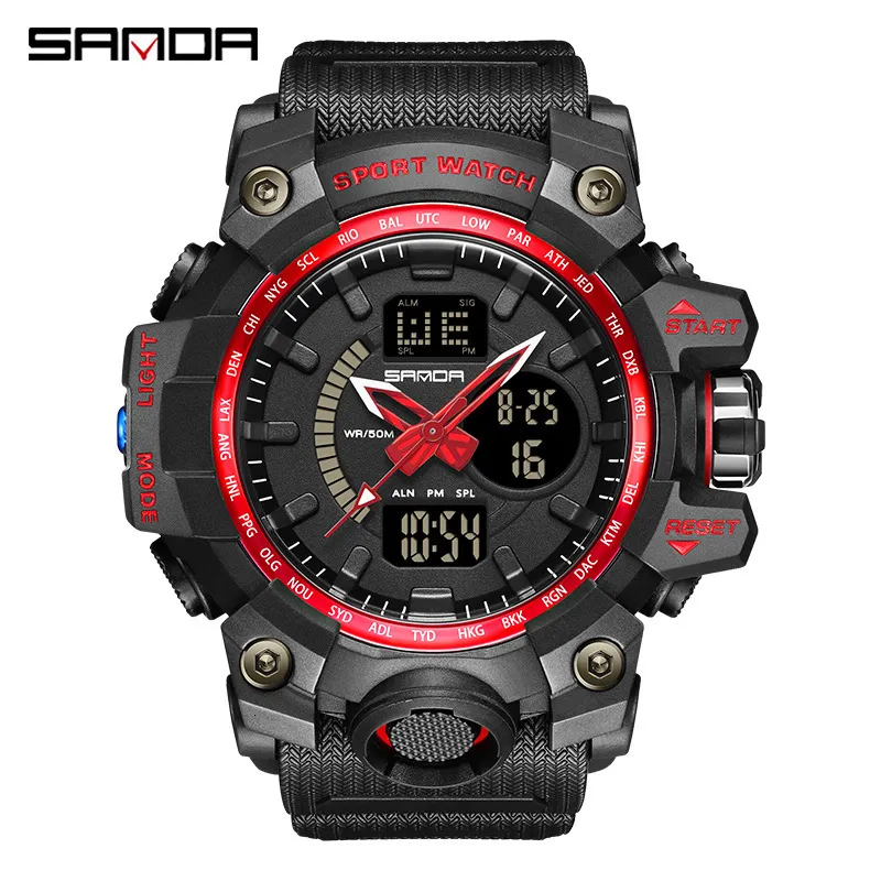 G Style SANDA Sports Montres pour hommes Top Marque De Luxe Militaire Résistant Aux Chocs LED Montres Numériques Homme Horloge Relogio Masculino 742 220208