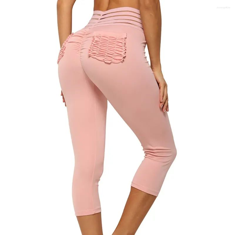 Womens Pleated Yoga Cropped Gym Leggings With Pocket Stitching And Hip  Control Calzas Deportivas Mujer For Fitness 2023 From Moveupstore, $5.85
