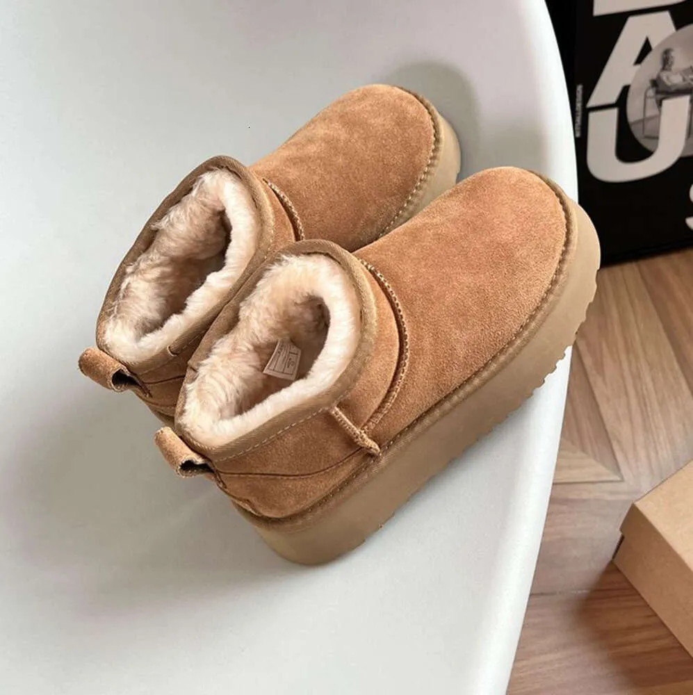 Femmes hiver Ultra Mini UG Boot Designer bottes à plate-forme australienne pour hommes en cuir véritable chaud cheville fourrure bottillons chaussure de luxe châtaigne noire nouveau