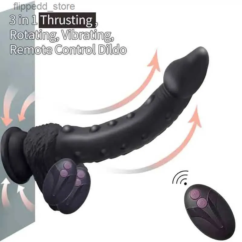 Andra massageartiklar Electric Telesic Rocking Vibration Abnormal Simulation Penis Partiklar för kvinnors silikon Vuxen Masturbation Products Q231104