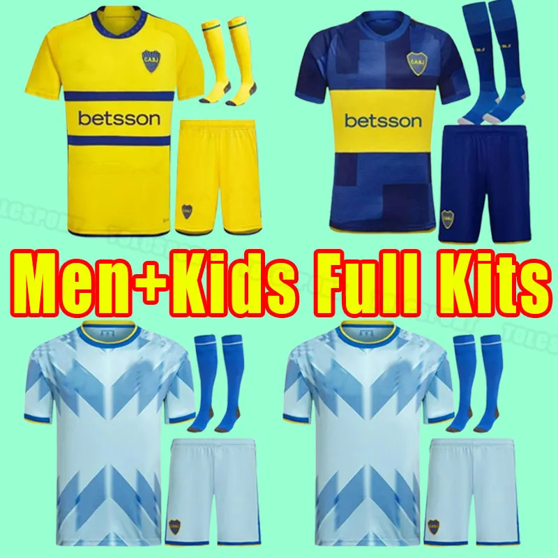 Conjunto completo de meias 23 24 CA Boca Juniors MARADONA TEVEZ camisas de futebol CAVANI ALEXIS DE ROSSI 2023 CARLITOS camiseta futbol futebol 2024 homens e crianças