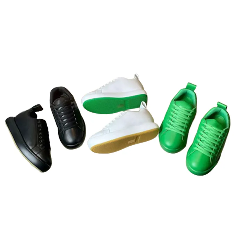 المصمم أحذية رياضية حذاء رياضة منخفضة منصة وسادة أعلى أحذية أحذية حقيقية حذاء تراكم جلدي أسود أبيض أخضر مدرب