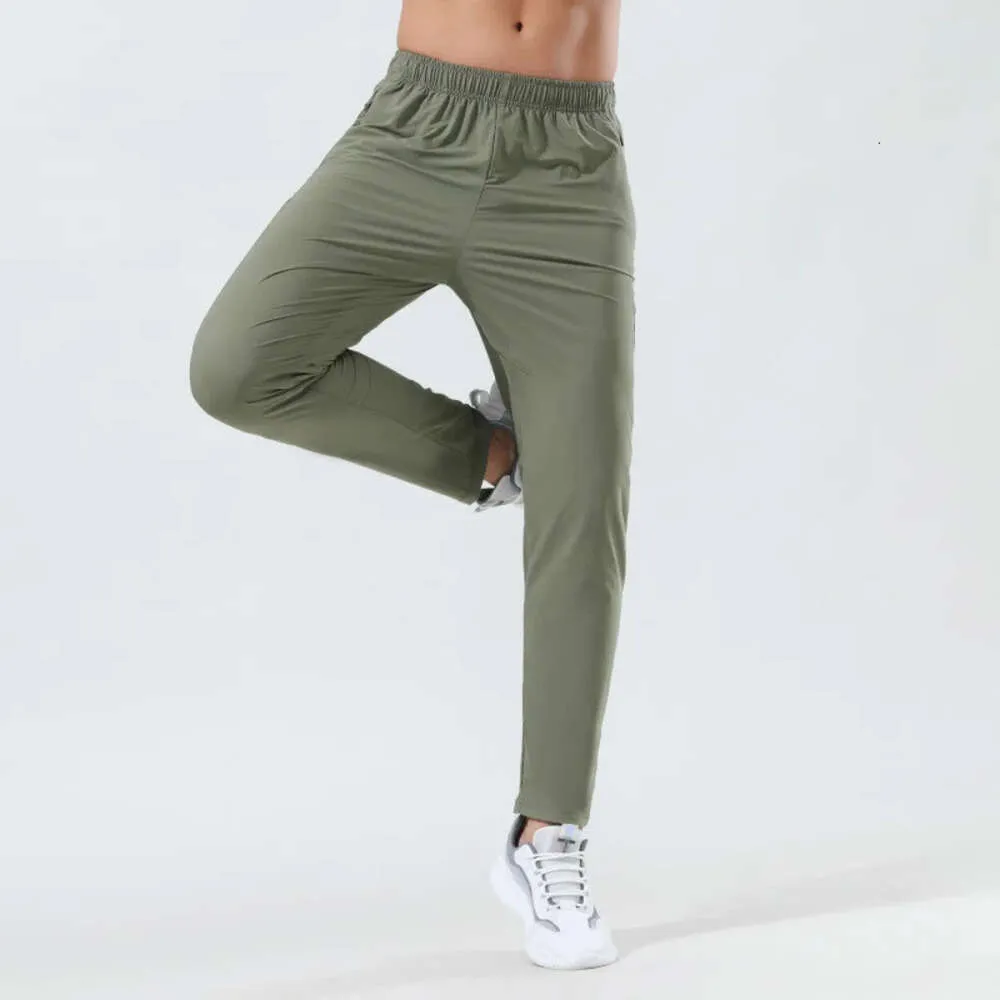 Lu Lu Yoga Lemon Algin Pantalones para hombre Verano Pantalones deportivos para hombre Primavera fina Fitness Correr Elástico delgado Secado rápido Transpirable Fitness Ocio Pantalones de entrenamiento LL Align