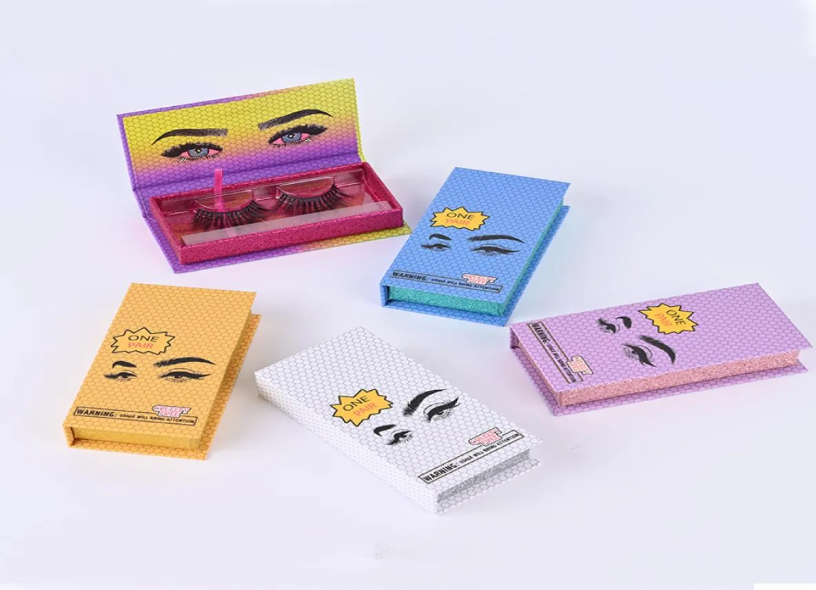 Étui rectangulaire pour faux-cils en papier nid d'abeille, boîte de faux-cils en vison, cosmétiques, emballage vide pour les yeux, Boxes5216530