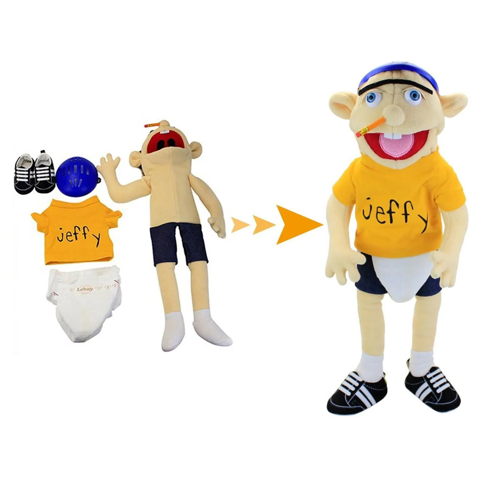 38/60cm Jeffy Puppet Cartoon Jeffy Puppet Plush Toy Jeffy Dolls