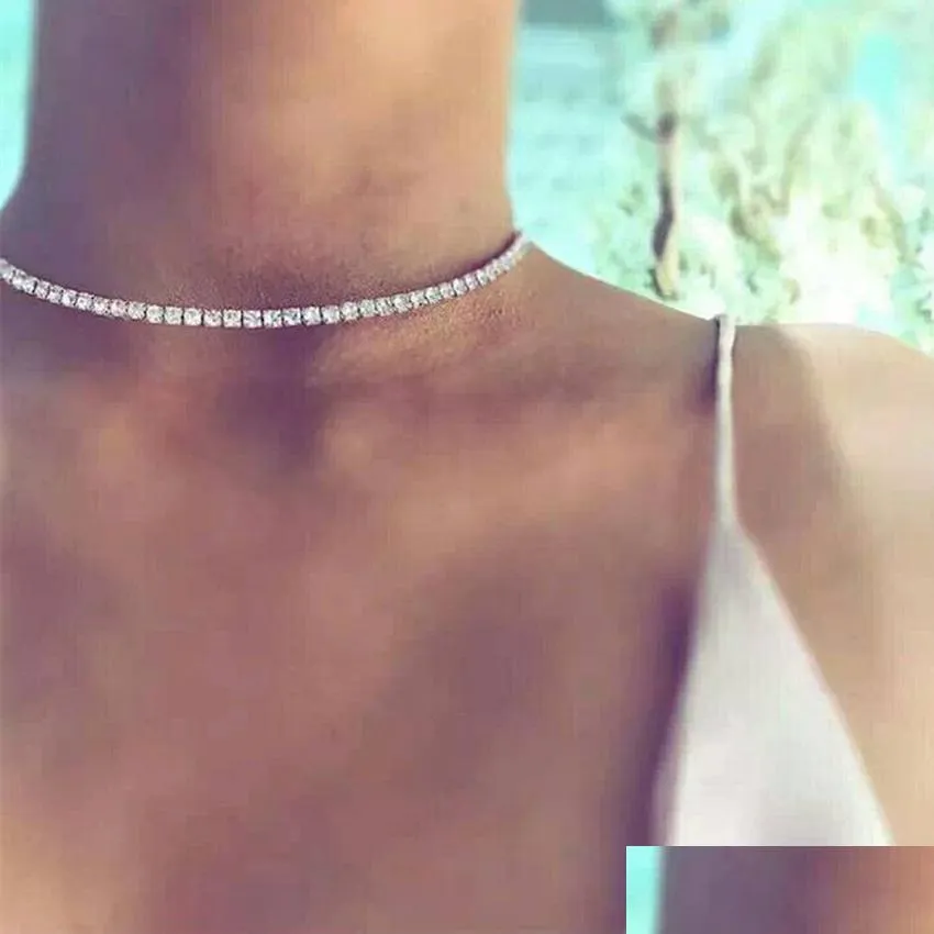 Gargantillas Collar de gargantilla de diamantes de imitación de lujo para mujeres Collar de temperamento Mujer Regalos de cumpleaños N22 Entrega de gotas Collares de joyería Pendan Dhlxu