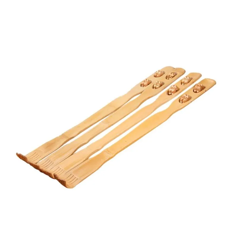 Whole Wooden Itch Massage Roller Bamboo Itching Self Massager Back Scratcher Wooden Body Stick Roller Backscratcher Tools 1PC7002242