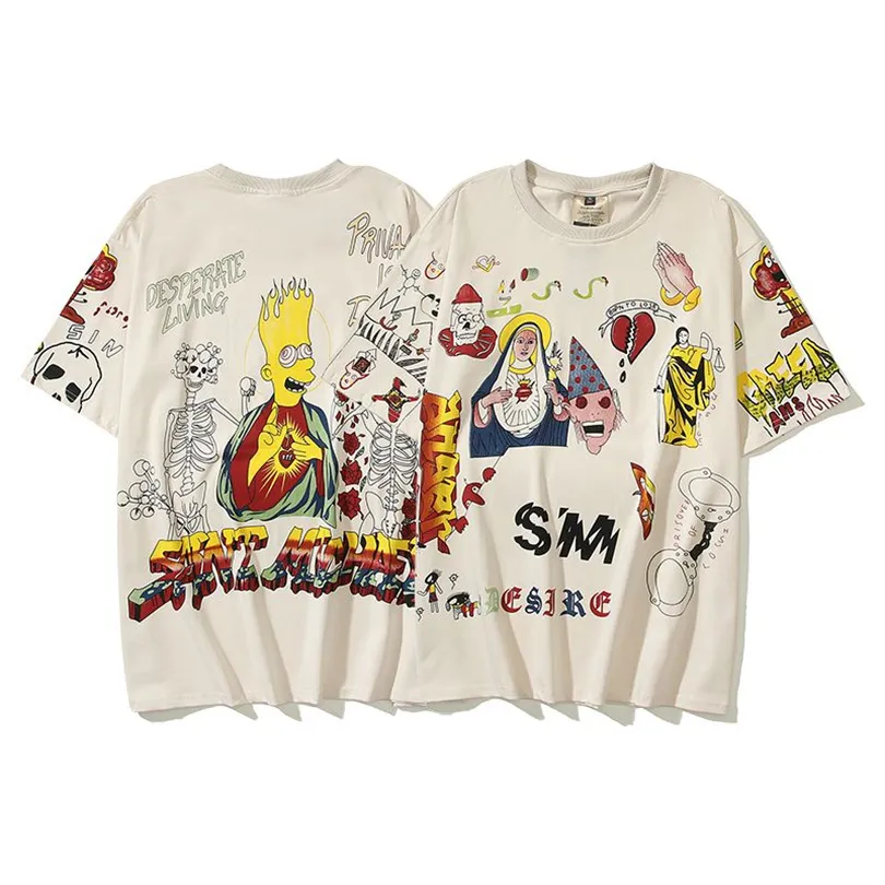 2023 Ny anlända Causinual Cotton T -shirt för män tryckt roliga brevvänner Rockstar Mens Designers för Big Womens Saint Readymade T Shirts Fashion