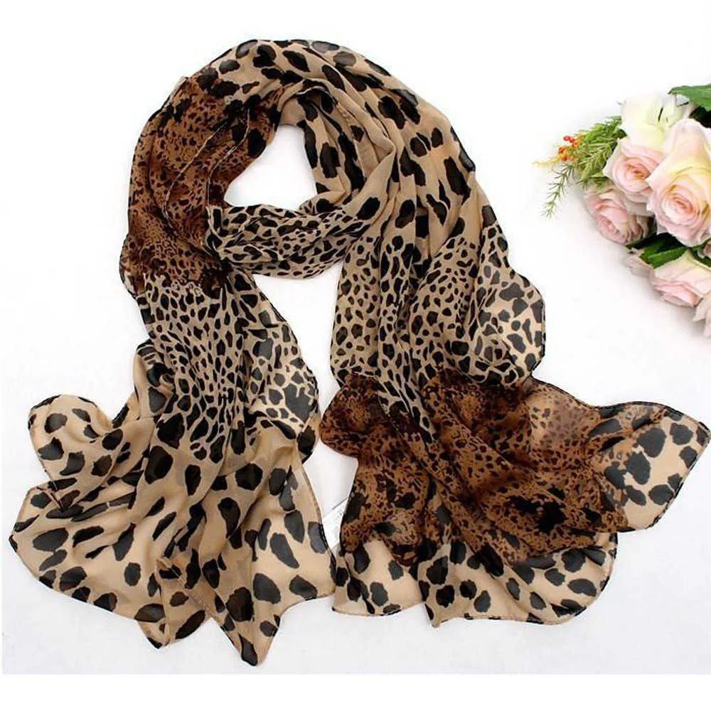 Sarongs Leopard Print Scarf Women 2023 Little Silk Hair Tie Band Neckerchief Multi-Purpose Luxury Chiffon Scarf Woman's Accesories P230403