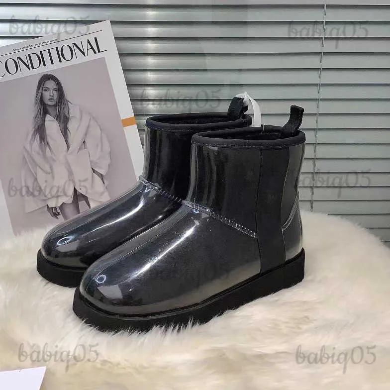 Snow Boots Clear Shoes Satin Boot Women Classic Winter Designer Womens Fur Furry Booties Ankle Knee Short 8color T231104