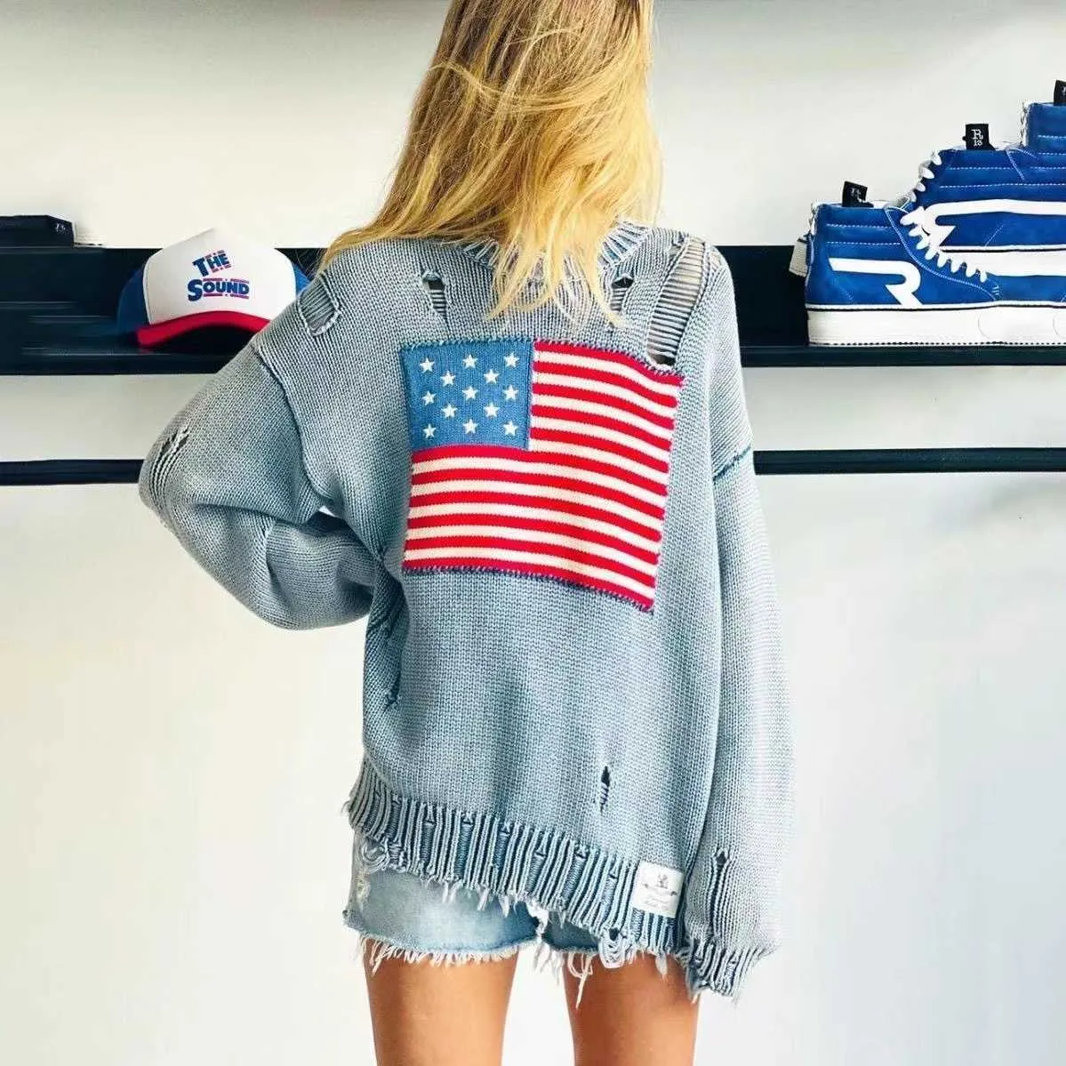 RL Bär Männerpullover Polos Strick RL Pullover Herren Damen Pullover 2023 US American Strick - Flagge High -End -Luxus -Komfort Cotto 2633