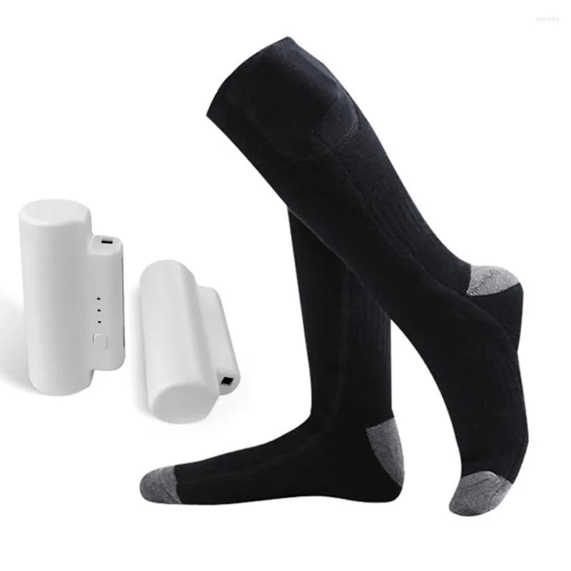 Chaussettes de sport chauffantes électriques USB rechargeables thermiques chauffe-pieds température réglable en plein air