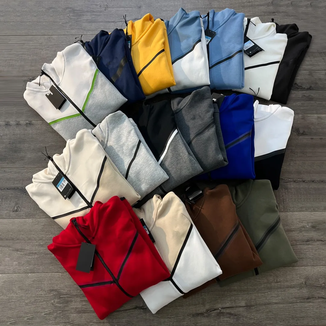 Nowy sezon technologii polaru Wysokiej jakości męskie spodnie projektanci bluzy kurtki sportowe przestrzeń bawełniana z kapturem z kapturem pełna kurtka z zapinem