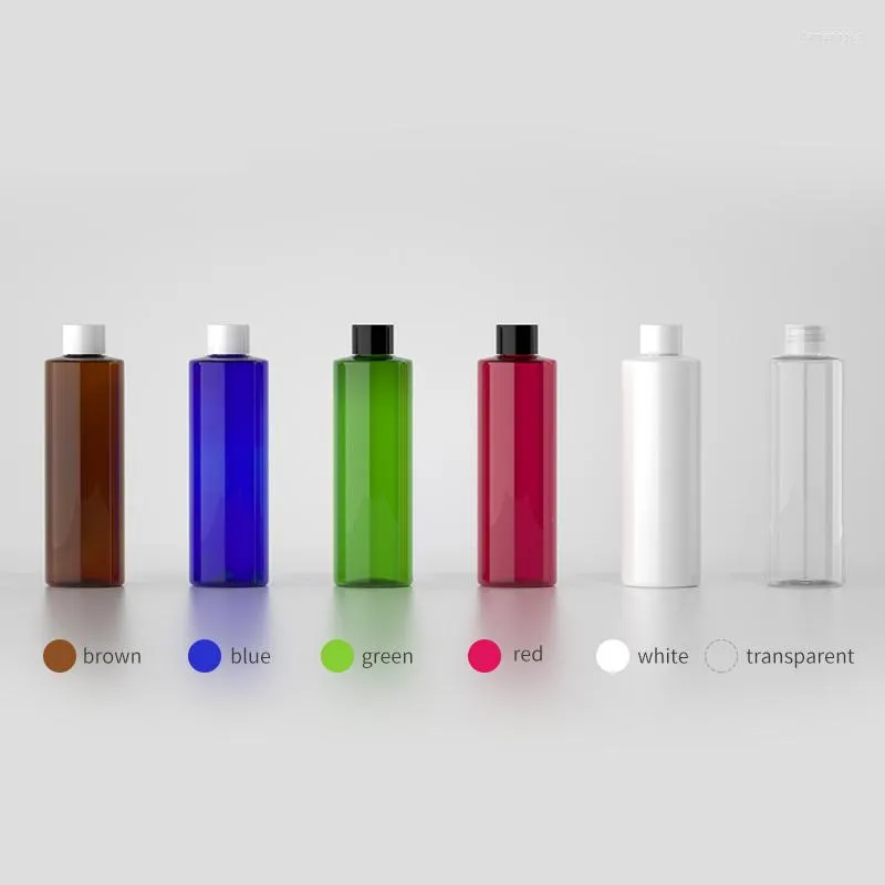 Storage Bottles Plastic Empty Refillable Cosmetic Packaging PET Screw Cover Cap 250ML Shampoo Container