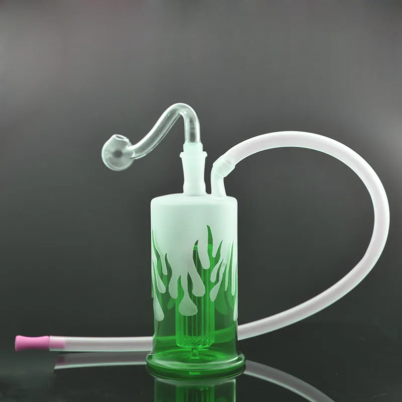 10 mm femmina fumante fumatori di bong spessi spesse da 10 mm in vetro da olio in vetro bongs tamponare piattano d'olio giaccino con tubo di bruciatore di olio di vetro maschile e tubo