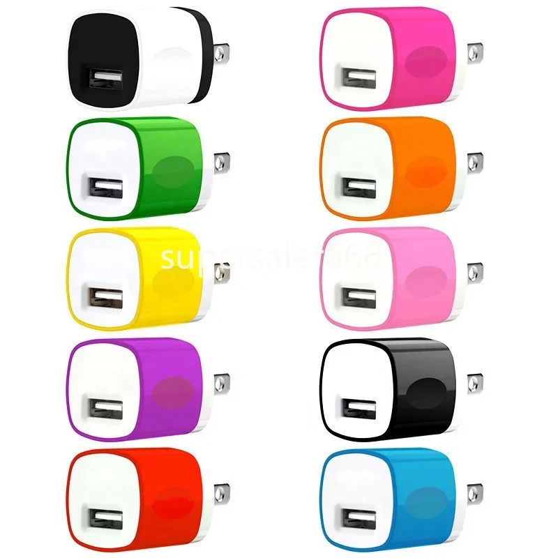 5V 1A US AC Travel Wall Charger Power Adapter Plug for iPhone 12 13 14 Samsung S8 S10 Note 10 HTC Xiaomi Huawei S1