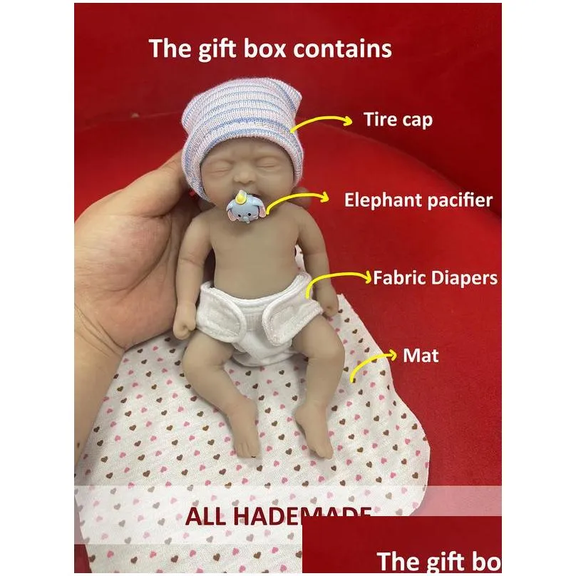 7 boy micro preemie full body silicone baby doll joseph lifelike mini reborn surprice children antistress 220816