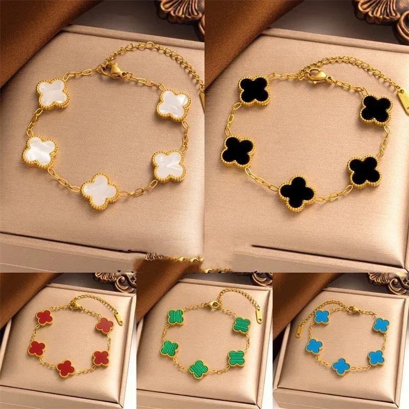 Bracelet de créateur pour femmes de luxe Van Clover Cleefly Clover bracelet designer pour femmes tendance mode élégante chaîne de perles fête diamant bijoux cadeau