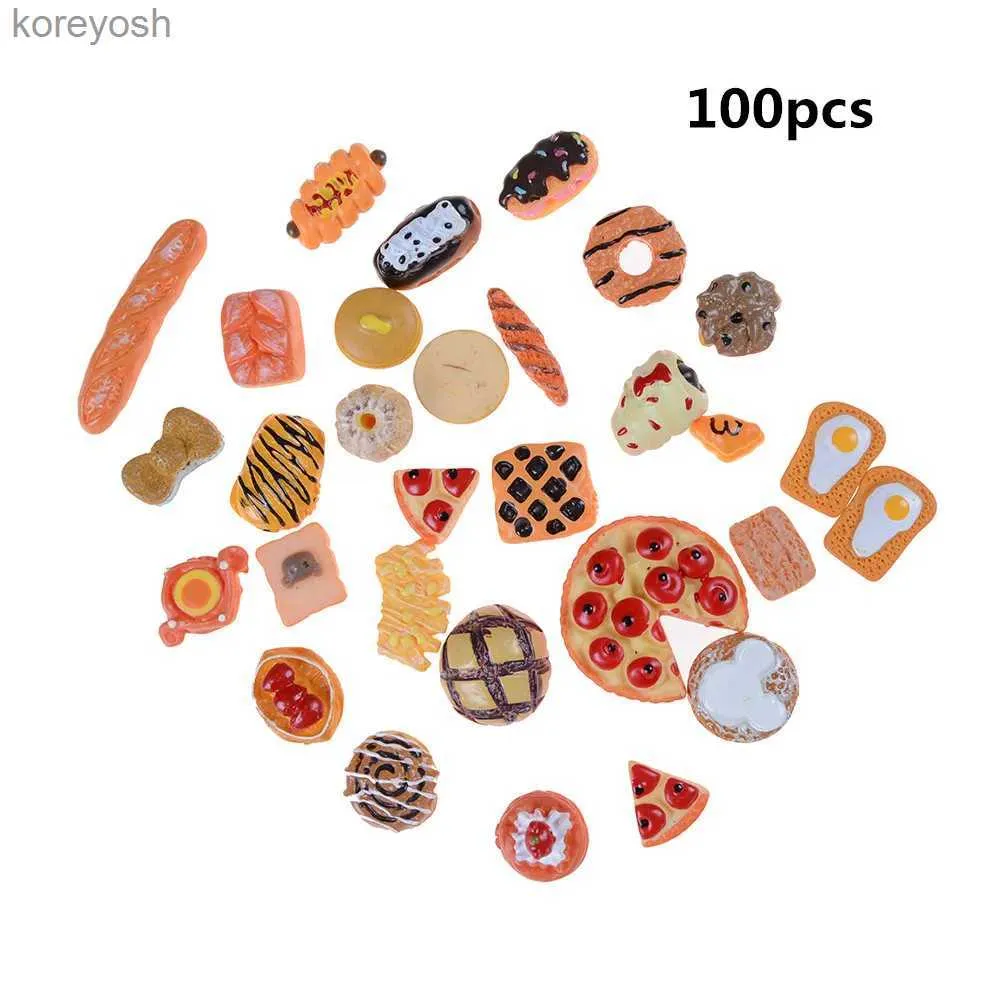 Kitchens Play Food 10pcs Home Craft Mini Food Ornament Miniature Dollhouse Decor Doll House Accessories Scale MiniaturesL231104