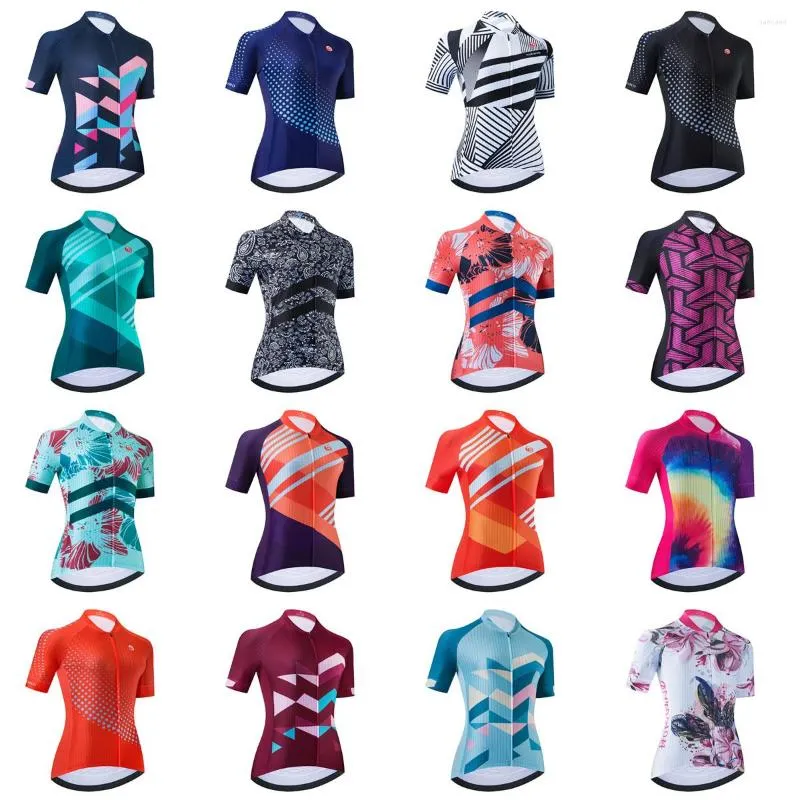 Гоночные куртки Высококачественные 2023 года велосипедные майки женская команда Pro Race Fit Shot Reteve Летняя дышащая рубашка MTB Mujer