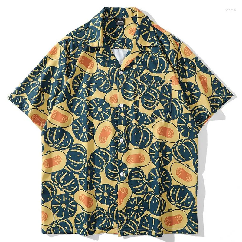 Casual shirts voor heren vrouwelijke blouse heren oversized Hawaii short mouw paar strand zomer unisex harajuku bloemen bedrukt