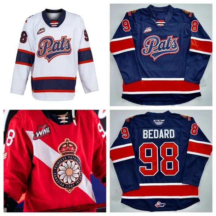 Custom Connor Bedard WHL Regina Pats Hockey Jersey Parker Berge Tanner