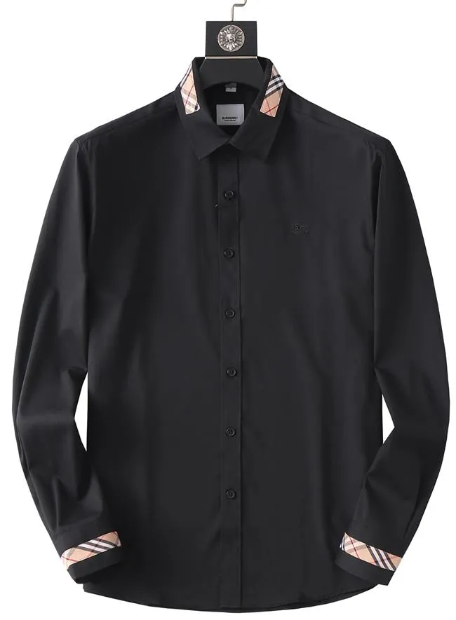 Düğme Gömlek Erkek Elbise Gömlek, Tişört, Şık Günlük İş Gömlek, Çizgili Ekose Düz Renk, Nakış Plus Boyut S-4XL Erkekler için 757526909
