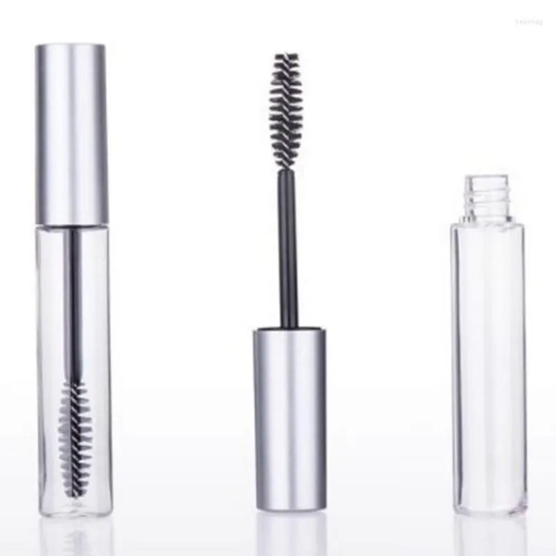 Storage Bottles 200pcs/lot 10ML Empty Eyelash Tube Cosmetic Mascara Bottle Clear With Silver/Black Cap