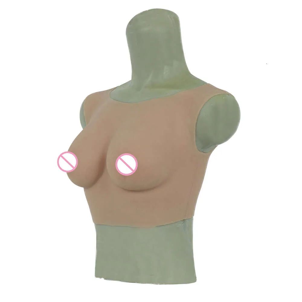 Catsuit Costumes B Cup Silicone Breast Forms Round Neck Fake Boobs