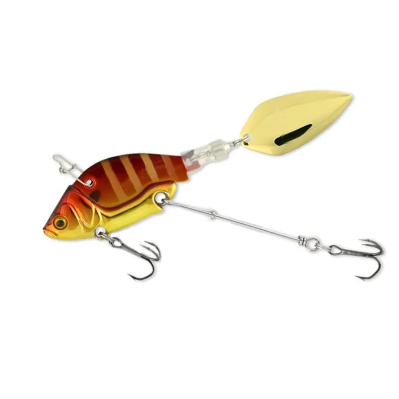 Fiskekrokar Roterande metall VIB vibration Betesnurra Sked Fiskedrag 13,6 g 4,4 cm Jiggar Öring Vinterfiske Hårda beten Tackle Pesca