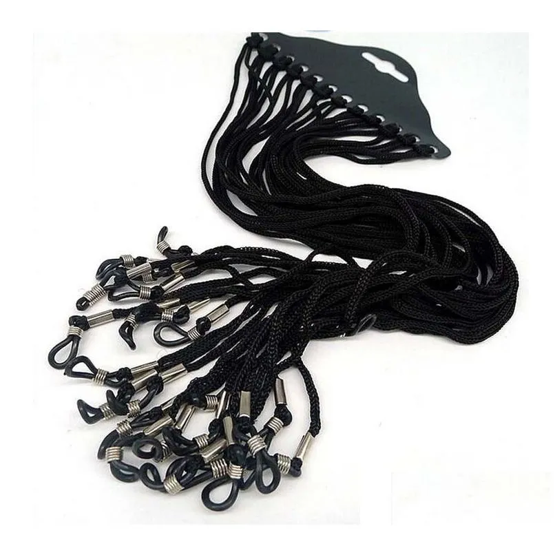 眼鏡チェーン120pcs/lot 12pcs/black displayカードclassic eyeglass nylon string string lope chain strapスペクタクルコードDELIV DH8ZS