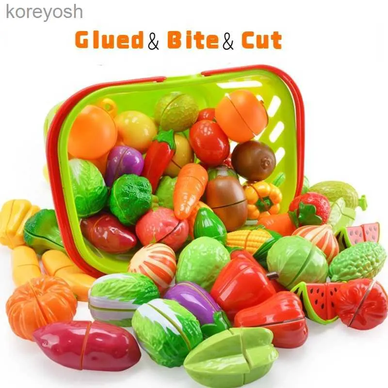 Kitchens Play Food Cutting Fruits Vegetables Play Kids Kitchen DIY Cake Toy Cutting Fruit Vegetable Food Pretend Playset Kids Educational ToysL231104