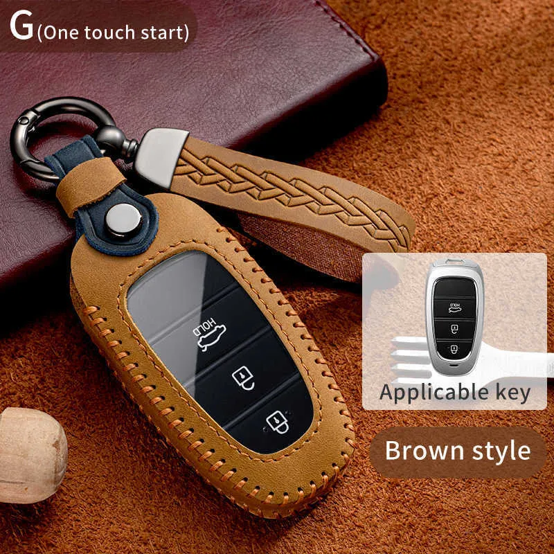 Leather Car Key Case For Santa Fe, Tucson, Hyundai Atos Solaris