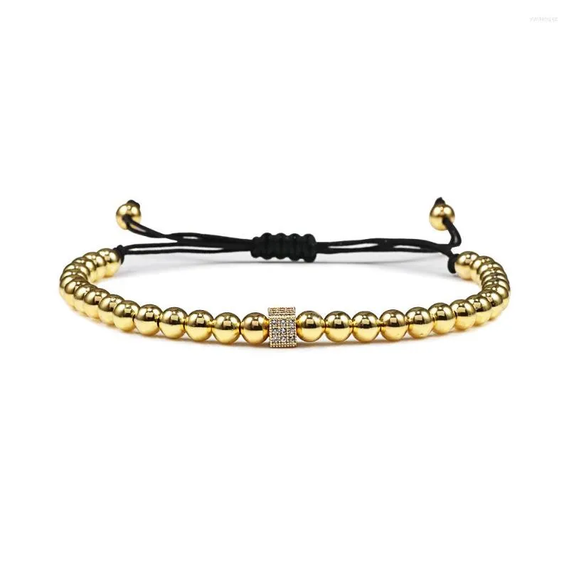 Brin Design Cube Réglable Hommes Bracelet À La Main Armure 5mm Cuivre Perles Bracelets Femmes De Luxe Bijoux Homme Homme Bileklik Cadeau