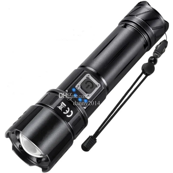 Lampe Torche LED Ultra Puissante, Torche USB Rechargeable Avec Lumière
