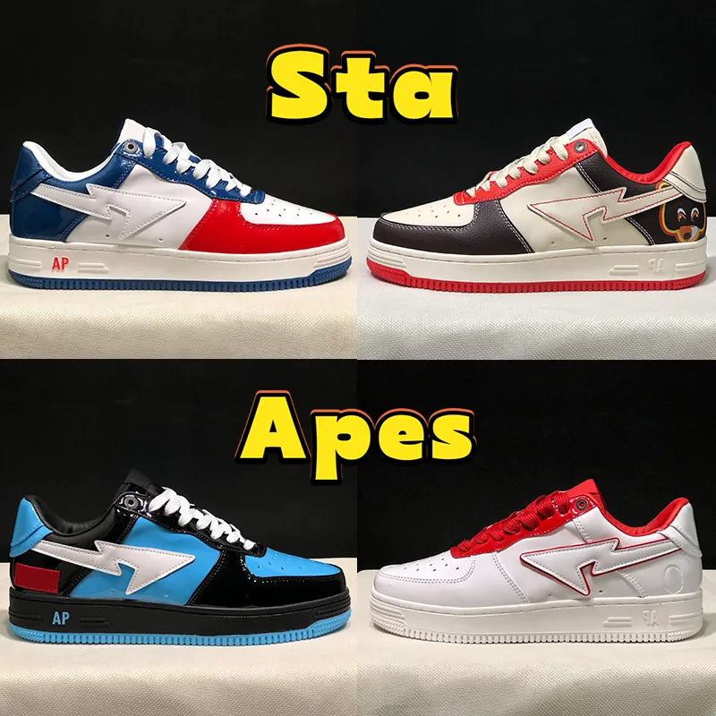 2023 New Apes Sta scarpe da corsa basse da uomo Nigo france college dropout pelle verniciata bianco rosso comics venom Teal Brown Yellow Suede tokyo sneakers da donna firmate