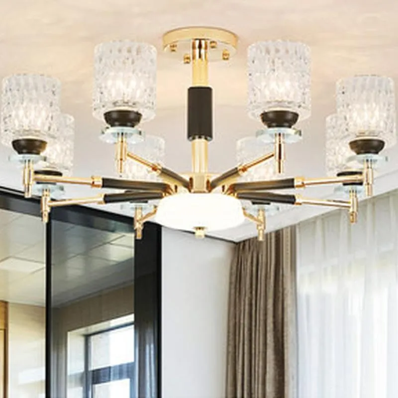 Pendant Lamps Modern Gold Metal Led Chandeliers Lighting Living Room Crystal Glass Chandelier Lights Hanging Lamp For BedroomPendant