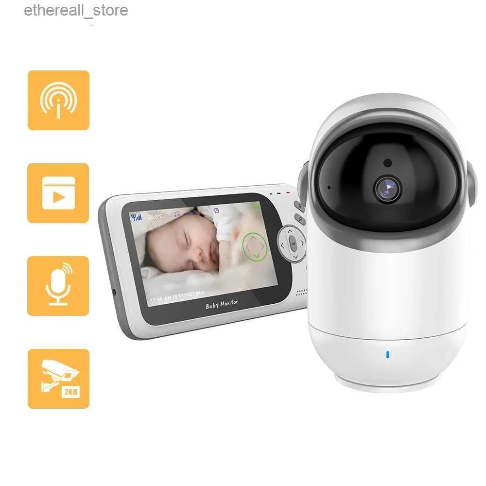 Baby Monitors 4,3 tum Video Baby Monitor med Pan Tilt Camera 2.4G Wireless Tway Audio Night Vision Security Camera Babysitter VB801 Q231104