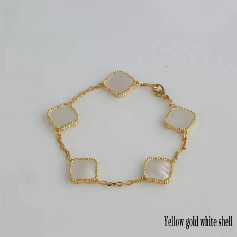 6 colori moda classica 4/quadrifoglio braccialetti con ciondoli catena in oro 18 carati conchiglia di agata madreperla per le donne ragazza matrimonio festa della mamma gioielli donna regalo cleef