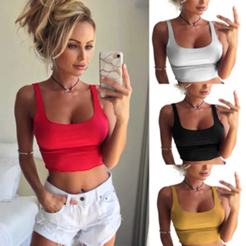 Damestanks Camis Sexy Women Solid Strappy Tank 2023 Vest Crop Top Summer Beach Party Mouwloze Slash Neck Tanks Vrouw Girlet Bralette Tanktop P230322