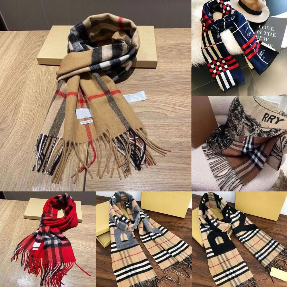 Chapeaux Écharpes Ensembles Chapeaux Écharpes Ensembles Écharpes Écharpe de luxe de créateur Femmes 100 Double face Cachemire Licorne Céleste Plaid Lettre Impression Pur Cachemire Hommes Double s