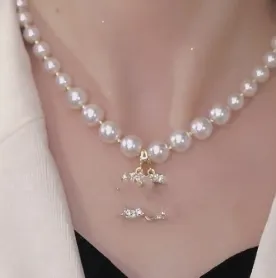 Entrada francesa lux pequeno grande colar de pérolas para mulheres novo influenciador da internet acessórios design sentido colares luxo